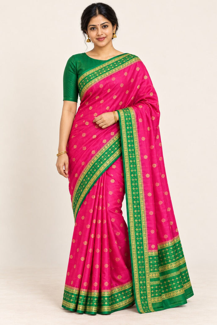 Contrast Border Sarees