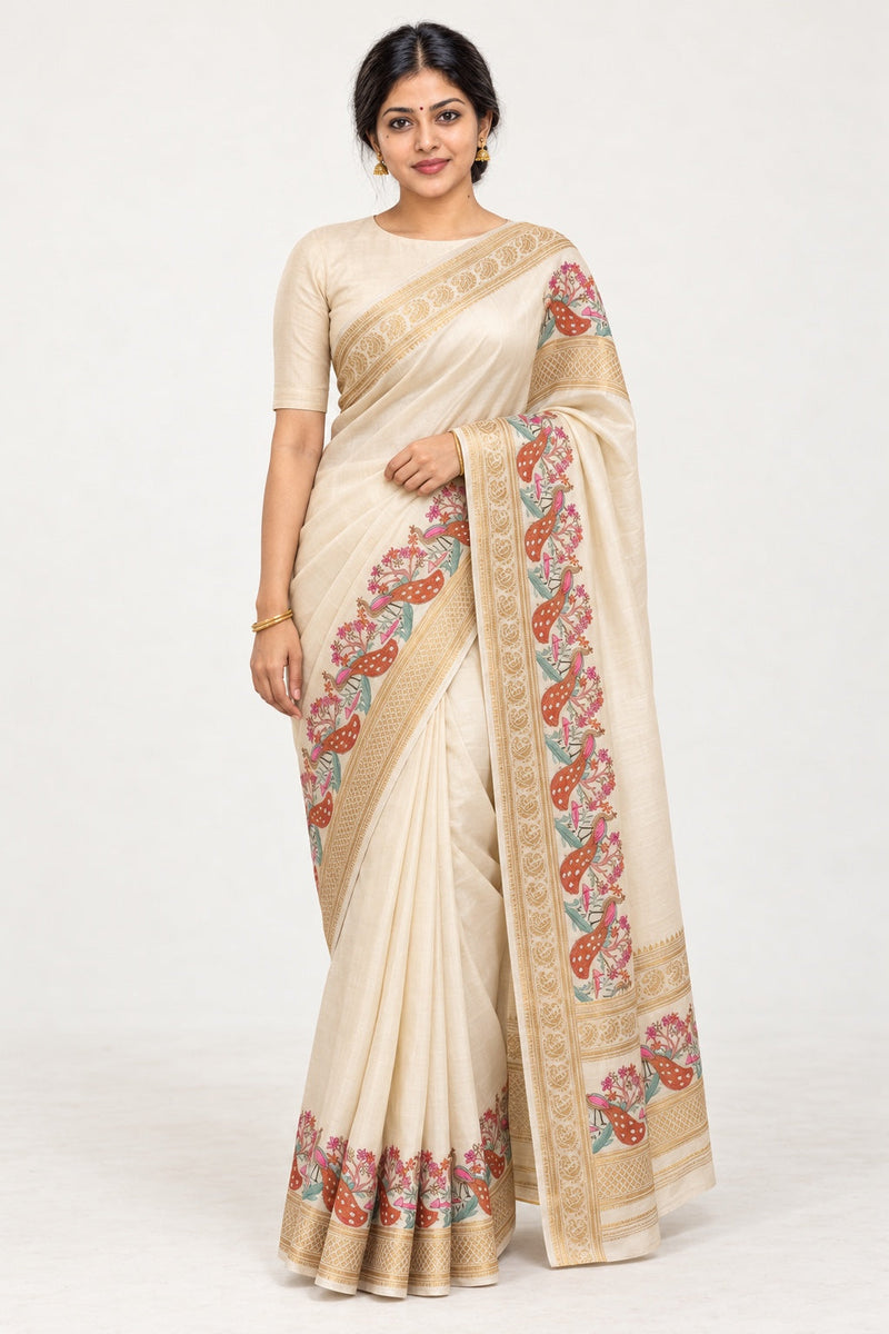 Painted Border Sarees