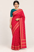 Crimson Red Diamond Butti Saree – worn